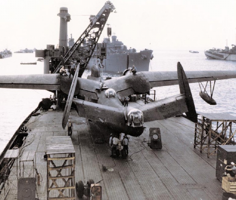PBM_09_Martin_PBM-5_Mariner_of_VPB-26_aboard_USS_Norton_Sound_(AV-11)_off_Saipan_in_April_1945_(80-G-K-16079)